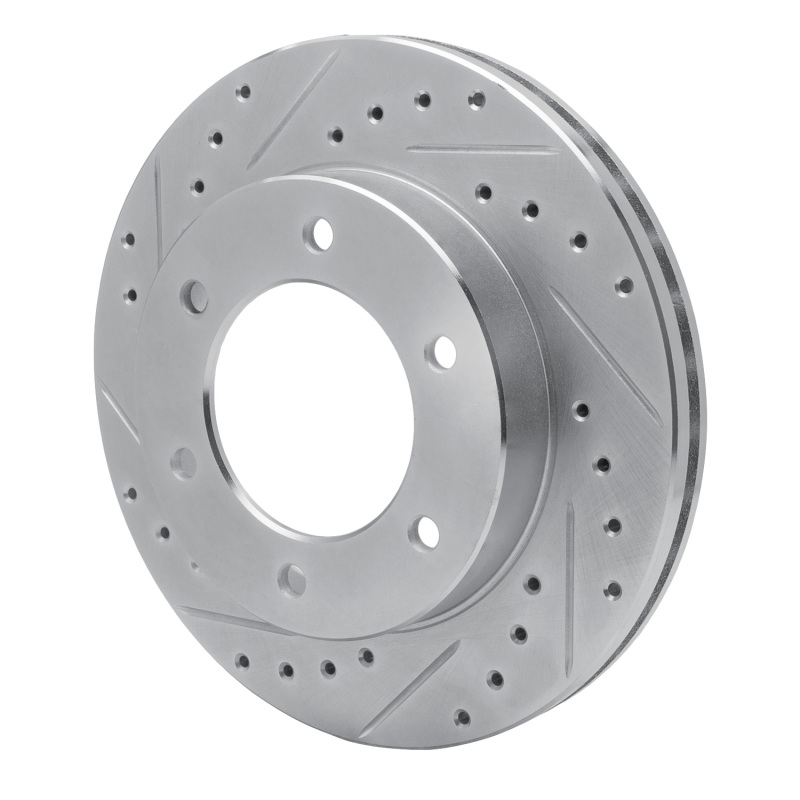 Honda Passport Brake Rotor (1) - Front Left - R1 Concepts - Drilled & Slotted - Silver - `01-`04